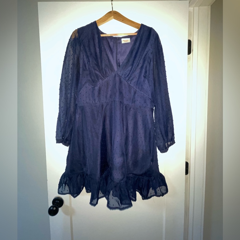 Showpo blue dress US size 14 long sleeve